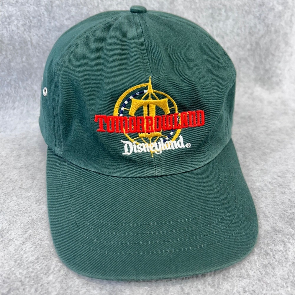 Vintage Disneyland Tomorrowland Hat Green Alternative Headwear Cotton Strapback